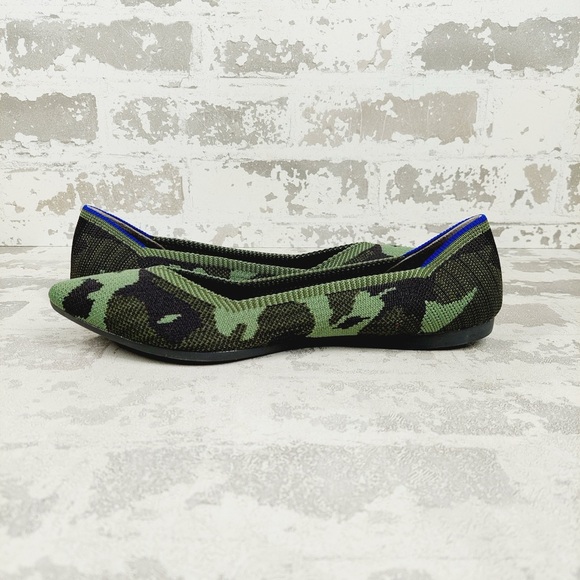 NEW Rothy’s The Point Olive Camo Slip On Ballet Flat Shoes E879 - Picture 4 of 9